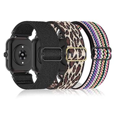 Imagem de Bolesi Pacote Com 3 Pulseiras Elásticas De Nylon Compatíveis Com Amazfit Active 2/Active, Esportivas Substituição Macias 20 Mm Para Gtr Mini/Bip U Pro/Bip 3/3 Pro/Gts/Gts 4/3/2, Mulheres E Homens