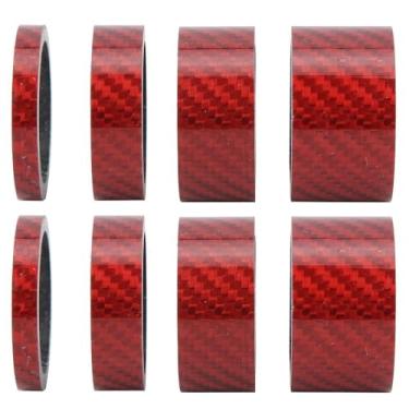 Imagem de Chiffonade 2 conjuntos de espaçadores de fone de ouvido de fibra de carbono - arruelas de haste de ciclismo de 5/10/15/20 mm para bicicletas de estrada e montanha, diâmetro interno de 28,6 mm