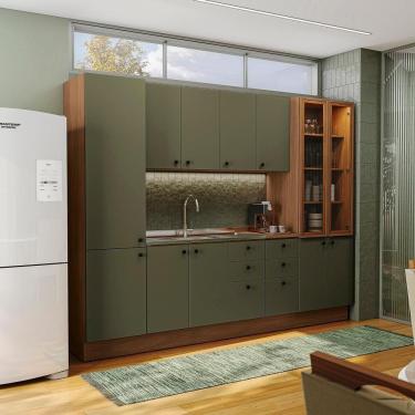 Imagem de Cozinha Modulada Pixel Kappesberg 100% Mdp Canela-verde Frevo 280cm