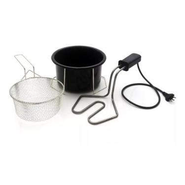 Imagem de Fritadeira Elétrica 110V Com Óleo Tacho Esmaltado 1,5 Litro. - Alfa Su