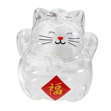Imagem de Fxzqgnh Cofrinho de Vidro Borossilicato em Formato de Gato, Recipiente Decorativo, Charmoso, para Meninas E Meninos, 5,8 Cm de Altura, Leve E Versátil, Estilo C