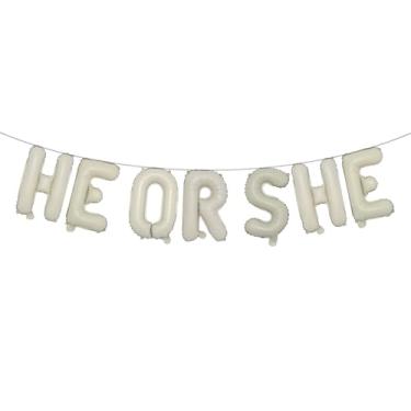 Imagem de Gender Reveal Balloons Christmas He or She Baking Party Decoration Boy or Girl Baby Shower Decoration Supplies Favors Photobooth Props (HE OR SHE Cream)