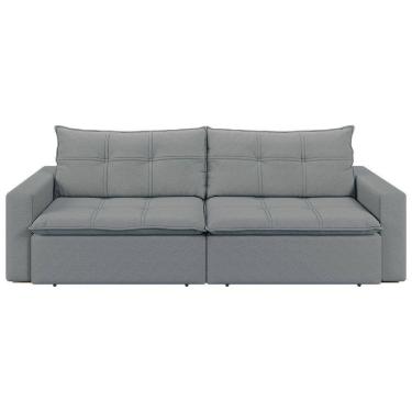 Imagem de Sofá Retrátil E Reclinável Joinville 2,70m Linho Cor Chumbo 2343