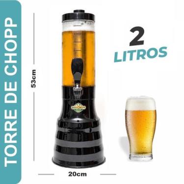 Imagem de 3 Torre De Chopp 2.2 Litros 6 Refil Gelante Copo Giratório 360 - Beer 