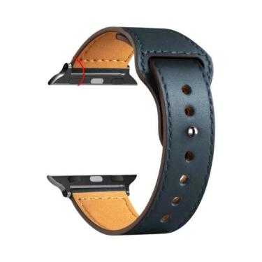 Imagem de Pulseira De Couro Unissex Para Apple Watch Series 8 9 3 4 5 6 SE 7 Ult