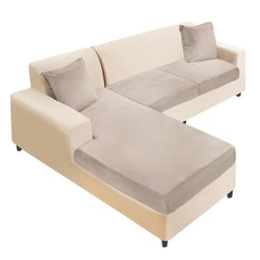 Imagem de Capa de mobiliário NAISI Velvet, conjunto de sofás em forma de L, de 3