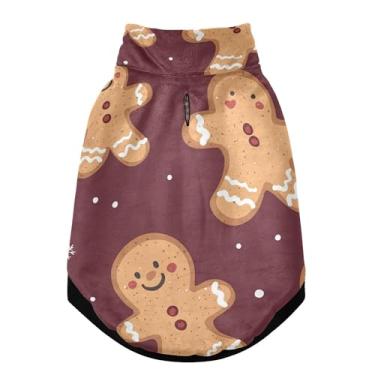 Imagem de SEHANY Casaco de Natal de gengibre para cães pequenos, superquente à prova de vento, jaqueta de inverno macia e aconchegante para animais de estimação para clima frio na neve com coleira para animais