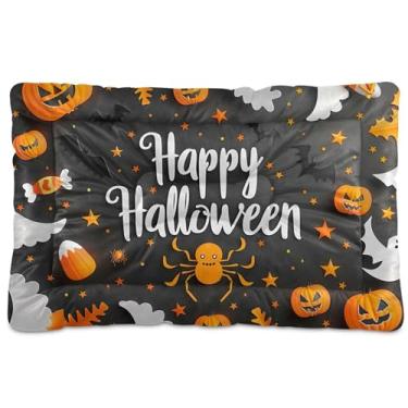 Imagem de SEHANY Cama de Halloween com abóboras amarelas para cães, gatos, outono/inverno, caixote grosso, macio, para animais de estimação, antiderrapante, lavável, para cães pequenos, médios e grandes, gatos