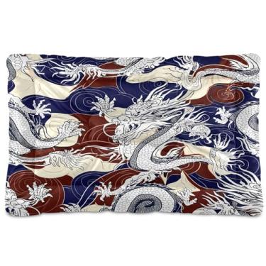 Imagem de SEHANY Cama de dragão vintage para cães e gatos com fundo antiderrapante, cama de canil, colchão macio para animais de estimação, lavável, almofada para cães pequenos, médios e grandes, gatos, 61 x 45