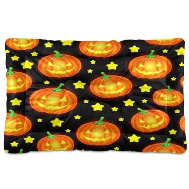 Imagem de SEHANY Cama de Halloween Pumpkins para cães e gatos com fundo antiderrapante, cama de canil, colchão macio para animais de estimação, lavável para cães pequenos, médios e grandes, gatos, 61 x 45 cm