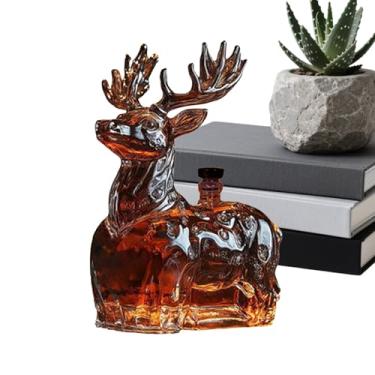 Imagem de Decantador de Whisky,Vidro Engraçado com Veado 120 ml,Decantador de Vidro para Bebidas - Para Decoracao de Casa Bar e Festa de Natal Aniversario Bourbon Vodka Brandy