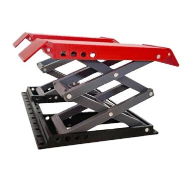 Imagem de menolana Plataforma elevatória em miniatura para RC, portátil, suporte para carro RC, para de trabalho de reparo de crawler em escala 1/18 com elevação, Vermelho Preto