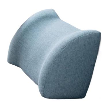 Imagem de KiBcsLic Almofada lombar, almofada de espuma para apoio costas, de encosto para sofá, cadeira de escritório, para uso prolongado sentado, para casa, Azul Claro
