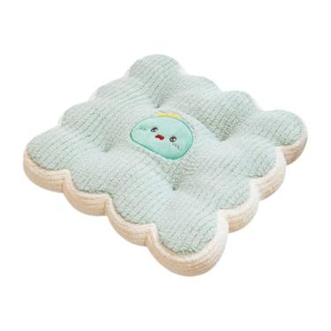 Imagem de KiBcsLic Almofada para cadeira de escritório, almofada de pelúcia macia, antiderrapante, com desenho animado para cadeiras de jantar, carro, quarto e, Verde