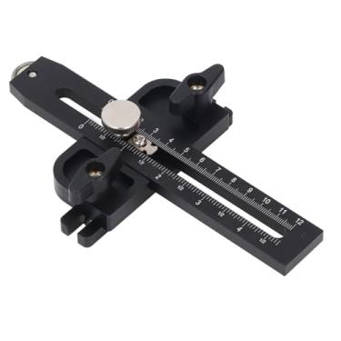 Imagem de Cryfokt Guia de Rasgo Rápido Fino para Ferramentas de Marcenaria, Guia de Serra de Mesa de Escala Dupla de Liga de Alumínio para Slot de 3/8x3/4 Polegadas T