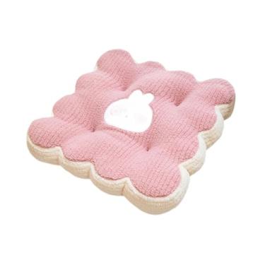 Imagem de WeiLaiKeQi Almofada para cadeira de escritório, almofada quadrada macia, presente para aniversário, almofadas para cadeira de mesa, almofadas para de cozinha, Rosa