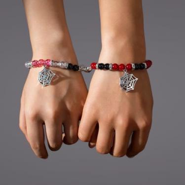 Imagem de Pulseiras de amizade com contas para mulheres, conjunto de pulseiras de prata empilháveis feitas à mão com contas em camadas, presentes para mulheres, pulseira ajustável moderna, Medium, Latão, Sem