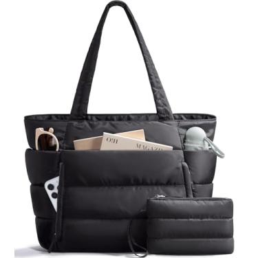 Imagem de Bolsa de ombro acolchoada para professores e enfermeiras para escola, viagem, academia, Preto, Large