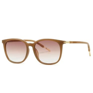 Imagem de Óculos de sol da moda, cor gelatinosa, feminino, retrô, gradiente UV400, masculino, tendência (degradê chá)