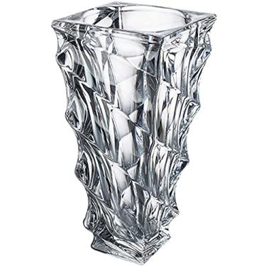 Imagem de YYBOES Vaso de vidro para flores, vaso transparente de cristal nórdico, simples e leve, luxuoso, arranjos de flores secas, ornamentos decorativos, sala de estar, dini