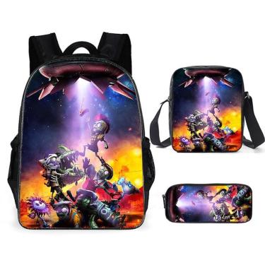 Imagem de Conjunto de mochilas escolares Plants Zombies, 3 unidades para crianças