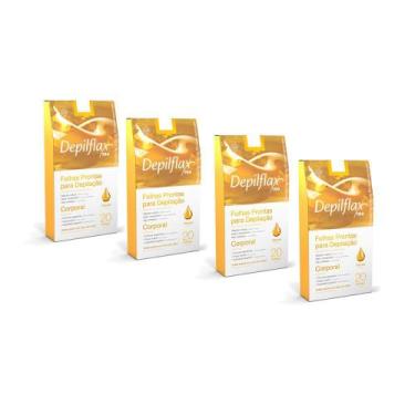 Imagem de Kit 4x Folhas Prontas Corporais C/ 20 Uni. Natural Depiflax