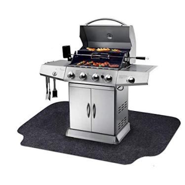 Imagem de Tapete de churrasqueira, equipamento de grelha para churrasqueira a gás/absorvente, tapete de piso lavável leve para proteger decks e pátios de respingos de gordura, contra danos e manchas de óleo