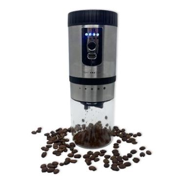 Imagem de Moedor de Café Elétrico Recarregável USB com Regulagem de Moagem, Aço Inoxidável