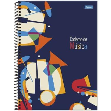 Imagem de Caderno De Música Universitário Espiral 80 Folhas Foroni Estampa 2