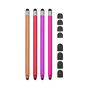 Imagem de Caneta Estilo Touchscreen Universal 2 em 1 para Todos os Tablets e Celulares com Tela Tática 8 Pontas de Borracha Macia Substituíveis