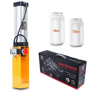Imagem de KANBOL Triturador de Latas de Alumínio com Válvula Manual Amarela, Cilindro Pneumático para Serviços Pesados, Triturador de Latas de Refrigerante e Cerveja para Reciclagem e Tritur (Triturador De Lata