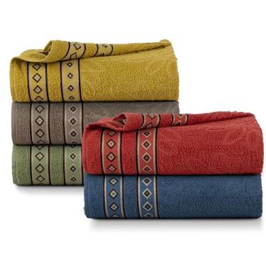 Imagem de Kit 5 Peças Toalha de Banho, 150x75cm, 100% Algodão, Gramatura 350g/m², Hipoalergênico, Macio e Absorvente