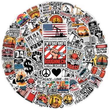 Imagem de 64 peças de adesivos de campo petrolífero - adesivo engraçado de trabalhador de óleo para capacete, caixa de ferramentas, soldagem, capacete, homens, garrafas de água, laptop, decalques de vinil à
