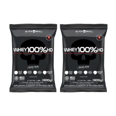 Imagem de Kit - 2x Refil Whey 100% Hd 900g - Black Skull, Baunilha / Chocolate