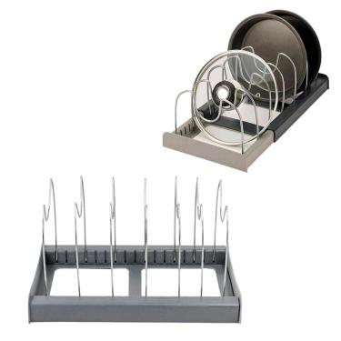 Imagem de Organizador Tampas Panelas Formas Travessas De Gaveta Ajustavel Cozinha