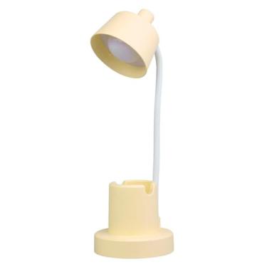 Imagem de Hilitand Lâmpada de Mesa LED Com Suporte de Caneta USB Recarregável Dobrável Olho Portátil para Atear a Luz da Mesa de Estudo para o Escritório do Dormitório (Amarelo)