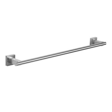 Imagem de SEIDO Toalheiro de níquel escovado 71 cm de comprimento, toalheiro de aço inoxidável SUS 304 montado na parede, barra de toalha única de banheiro moderna com base quadrada, suporte de toalha