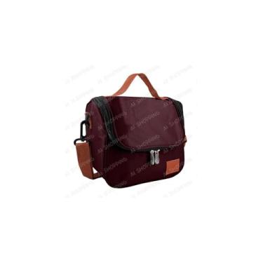 Imagem de Bolsa Térmica Porta Marmita, Vermelha, 4L, Material Poliéster e Alumínio, 23,5x14,5x14,5cm, com Alça para Transporte, Ideal para Trabalho e Academia