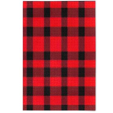 Imagem de Quebra-cabeça para adultos, 500 peças, pintura decorativa de arte floral, xadrez buffalo, vermelho, preto, xadrez, quebra-cabeças criativos para adultos, presentes engraçados para amantes de