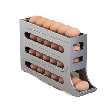 Imagem de Porta Ovos Deslizante Organizador Para Geladeira De 4 Camadas Automática Rolantes (1 PEÇA 4 ANDARES)