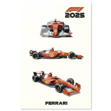 Imagem de Pôster de fórmula 1 com impressão acrílica Italian Racer por Notoriart, pronto para pendurar, 50 x 76 cm