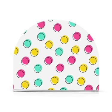 Imagem de Bonito porta-guardanapos de acrílico colorido de bolinhas, dispensador de guardanapos em forma de U, suporte de guardanapo vertical