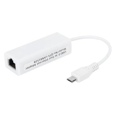 Imagem de Adaptador de placa de rede, micro USB para porta Ethernet Rj45 com comutação automática de 10 100 mbps para placa-mãe de 1,3/W Linux Macos controle de fluxo full duplex