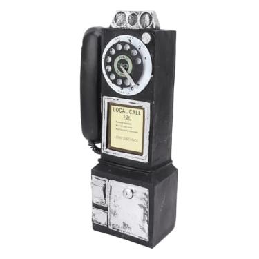 Imagem de GLOGLOW Modelo de Decoração Diária, Telefone Decorativo retrô para Casa, Bar, café, 9,5x7x28cm, Design Clássico Artesanal, Telefone de Resina Vintage Nan (Preto)