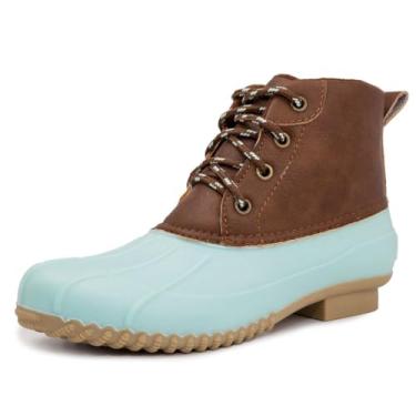Imagem de LONDON FOG Bota feminina Winley Duck, Aqua/conhaque, 36