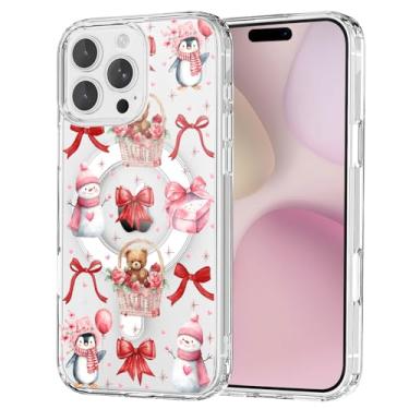 Imagem de OFQKOAKS Capa para iPhone 17 Pro Max, compatível com MagSafe, linda cesta de flores romântica pirulito magnético, capa protetora fina e macia para amantes