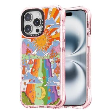 Imagem de Rosarnnah Capa para iPhone 15 Pro Max fofa - compatível com Magsafe - Capa de telefone à prova de choque com proteção contra quedas de grau militar de 6 m - Design engraçado de cogumelo (17,5 cm