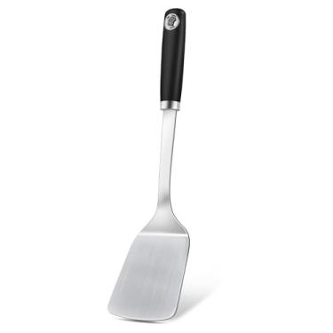 Imagem de Espátula de aço inoxidável de silicone sólido, espátula de metal, espátulas resistentes para uso na cozinha, utensílios de cozinha resistentes ao calor para panquecas de ovos de peixe, lavável na