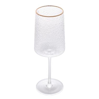 Imagem de Taça De Vinho Lyor Petra De Cristal Com Fio De Ouro 500Ml