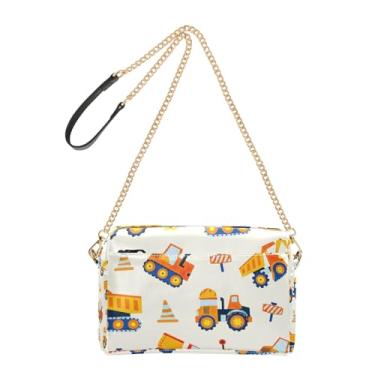 Imagem de Joitme Bolsa transversal feminina para veículos de construção, caminhões, bolsa para celular, linda bolsa de ombro de couro PU, alça de corrente